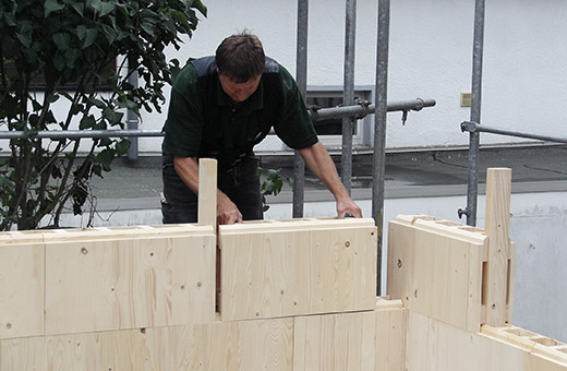 Steko Baustein mit Dämmung Holzbauweise Baukastensystem Rohbau