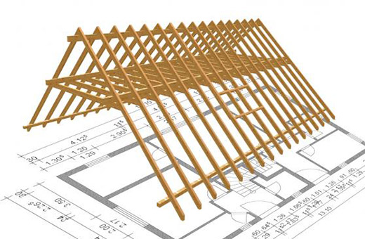 Dachstuhl Holzkonstruktion Dach Satteldach
